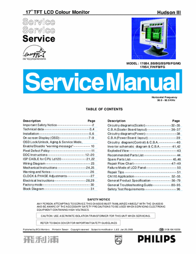 PHILIPS 170B4 service manual